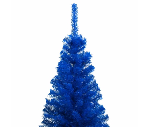 Árbol de Navidad preiluminado con luces y bolas azul 150 cm