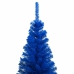 Árbol de Navidad preiluminado con luces y bolas azul 150 cm