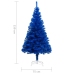 Árbol de Navidad preiluminado con luces y bolas azul 150 cm