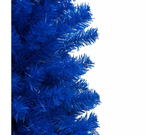 Árbol de Navidad preiluminado con luces y bolas azul 180 cm