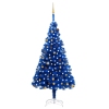 Árbol de Navidad preiluminado con luces y bolas azul 240 cm