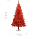 Árbol de Navidad preiluminado con luces y bolas rojo 150 cm