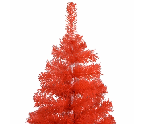 Árbol de Navidad preiluminado con luces y bolas rojo 180 cm