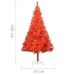 Árbol de Navidad preiluminado con luces y bolas rojo 180 cm