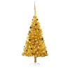 Árbol de Navidad preiluminado con luces y bolas dorado 150 cm