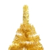 Árbol de Navidad preiluminado con luces y bolas dorado 150 cm