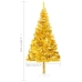 Árbol de Navidad preiluminado con luces y bolas dorado 210 cm