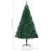 Árbol de Navidad preiluminado con luces y bolas verde 120 cm