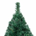 Árbol de Navidad preiluminado con luces y bolas verde 150 cm