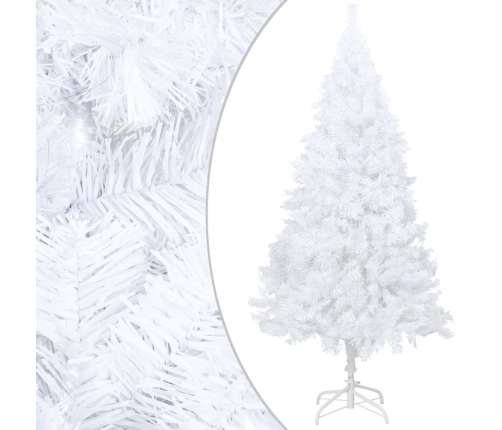 Árbol de Navidad preiluminado con luces y bolas blanco 120 cm