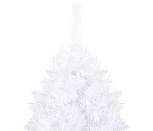 Árbol de Navidad preiluminado con luces y bolas blanco 120 cm