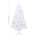 Árbol de Navidad preiluminado con luces y bolas blanco 150 cm