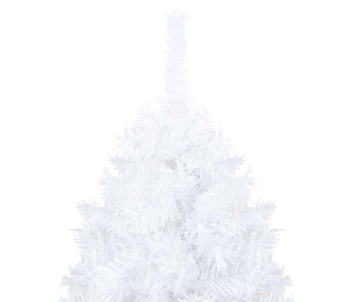 Árbol de Navidad preiluminado con luces y bolas blanco 150 cm