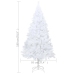 Árbol de Navidad preiluminado con luces y bolas blanco 180 cm