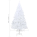 Árbol de Navidad preiluminado con luces y bolas blanco 210 cm