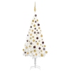 Árbol de Navidad preiluminado con luces y bolas blanco 120 cm