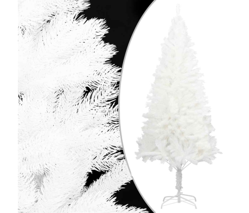 Árbol de Navidad preiluminado con luces y bolas blanco 150 cm