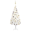 Árbol de Navidad preiluminado con luces y bolas blanco 180 cm