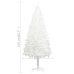 Árbol de Navidad preiluminado con luces y bolas blanco 210 cm