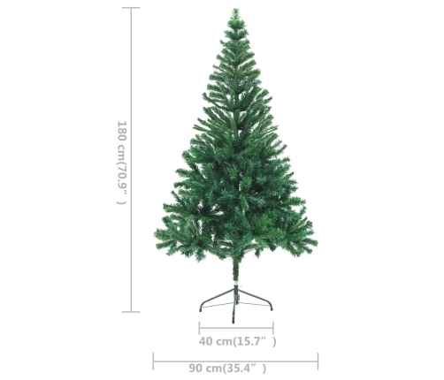 Árbol de Navidad artificial con luces y bolas 564 ramas 180 cm