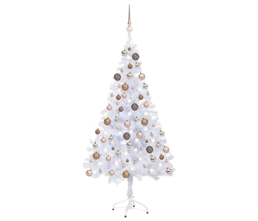 Árbol de Navidad artificial con luces y bolas 230 ramas 120 cm