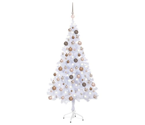 Árbol de Navidad artificial con luces y bolas 380 ramas 150 cm