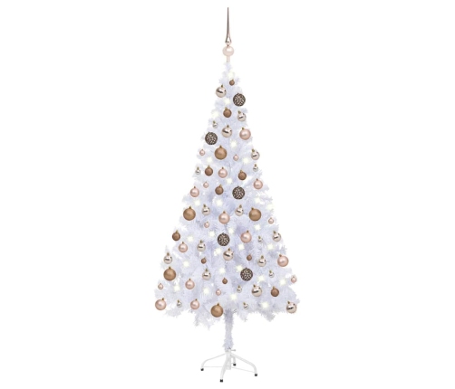 Árbol de Navidad artificial con luces y bolas 620 ramas 180 cm