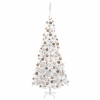 Árbol de Navidad artificial con luces y bolas blanco 240 cm