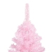 Árbol de Navidad preiluminado con luces y bolas rosa 180 cm