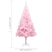 Árbol de Navidad preiluminado con luces y bolas rosa 210 cm