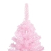 Árbol de Navidad preiluminado con luces y bolas rosa 240 cm