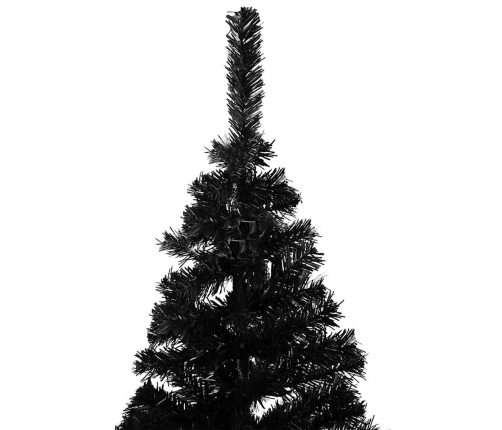 Árbol de Navidad preiluminado con luces y bolas negro 240 cm