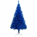 Árbol de Navidad preiluminado con luces y bolas azul 120 cm