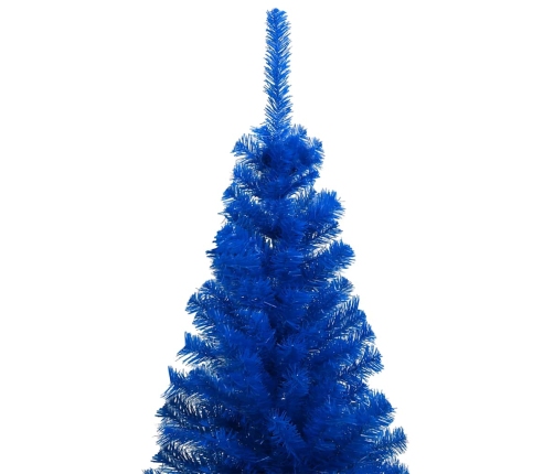 Árbol de Navidad preiluminado con luces y bolas azul 240 cm