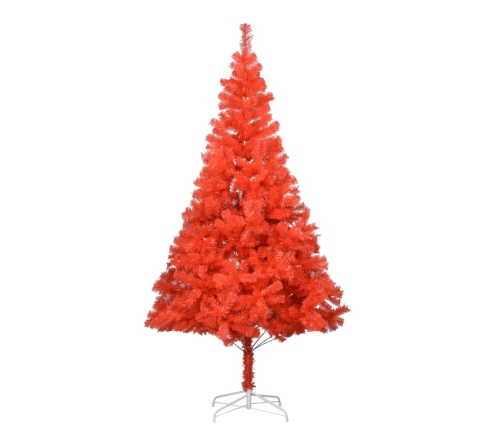 Árbol de Navidad preiluminado con luces y bolas rojo 180 cm