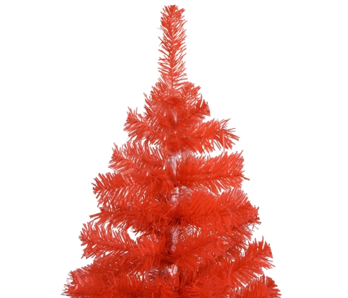 Árbol de Navidad preiluminado con luces y bolas rojo 180 cm