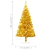 Árbol de Navidad preiluminado con luces y bolas dorado 150 cm