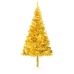 Árbol de Navidad preiluminado con luces y bolas dorado 210 cm