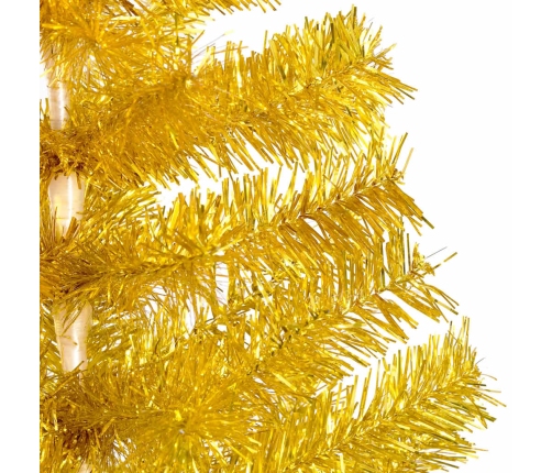 Árbol de Navidad preiluminado con luces y bolas dorado 240 cm