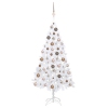 Árbol de Navidad preiluminado con luces y bolas blanco 150 cm