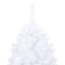 Árbol de Navidad preiluminado con luces y bolas blanco 150 cm