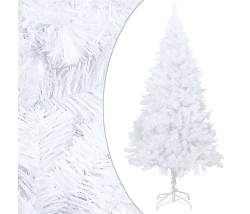 Árbol de Navidad preiluminado con luces y bolas blanco 180 cm