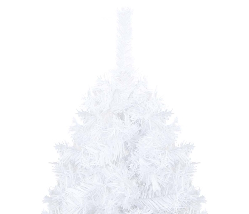 Árbol de Navidad preiluminado con luces y bolas blanco 180 cm