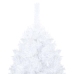 Árbol de Navidad preiluminado con luces y bolas blanco 180 cm