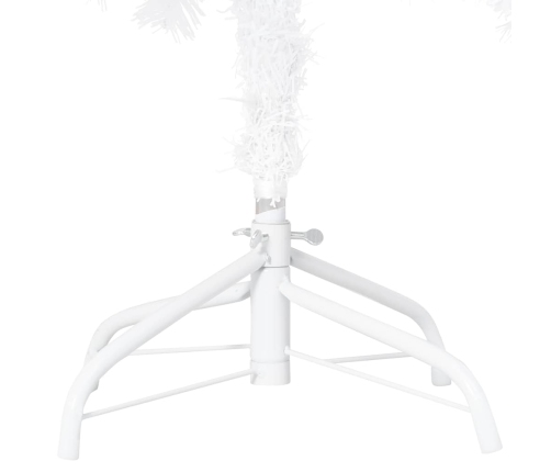 Árbol de Navidad preiluminado con luces y bolas blanco 180 cm