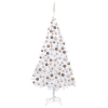 Árbol de Navidad preiluminado con luces y bolas blanco 240 cm