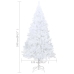 Árbol de Navidad preiluminado con luces y bolas blanco 240 cm