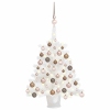 Árbol de Navidad preiluminado con luces y bolas blanco 65 cm