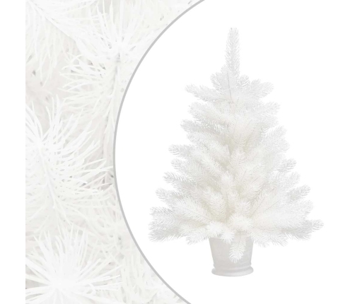 Árbol de Navidad preiluminado con luces y bolas blanco 65 cm