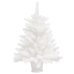 Árbol de Navidad preiluminado con luces y bolas blanco 65 cm